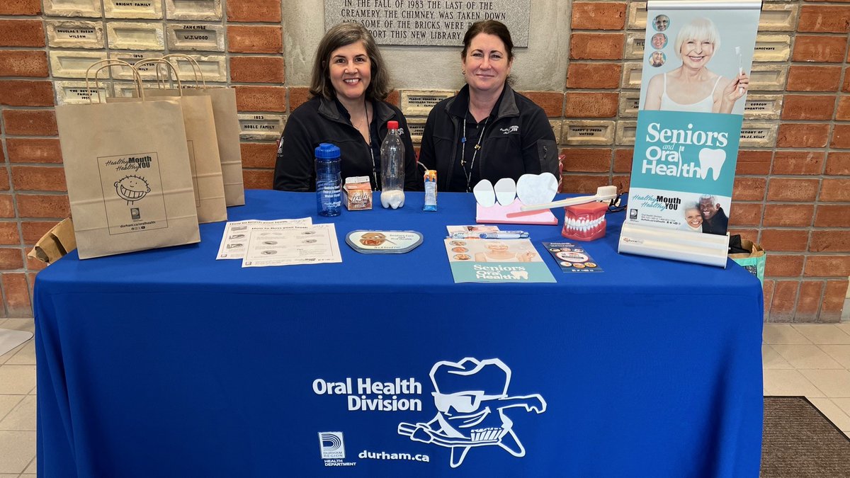 April is #OralHealthMonth! Our staff will be in the community this month to answer your questions about seniors oral care! Drop by our next event: 📍 Courtice Library, 2950 Courtice Rd. @ClaringtonLMA 📅 Tues. April 30 🕚 1:30pm to 2:30pm