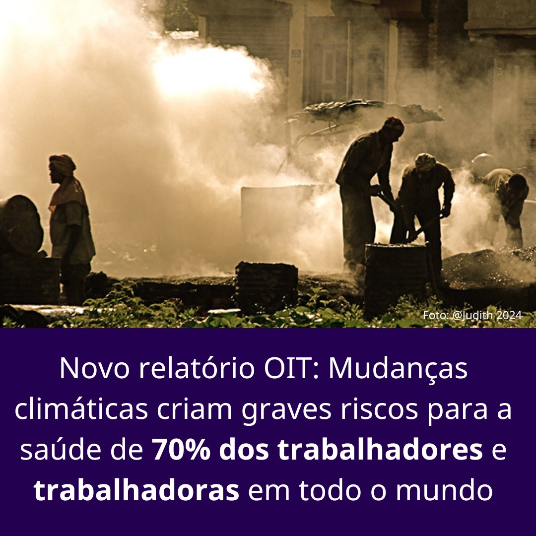 Os perigos para a saúde relacionados com o clima afetam 70% dos trabalhadores, gerando riscos potencialmente graves para a saúde, como insolação e doenças. Relatório OIT @ilo pede medidas de segurança mais fortes para proteger as forças de trabalho. 👉🏼 ilo.org/pt-pt/resource…