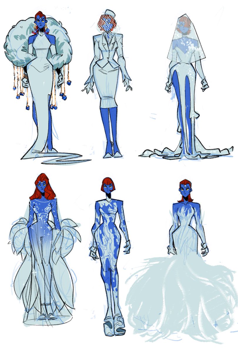 I think it would be funny for the wedding issue if Mystique’s dress changed between every panel 👰💍👰