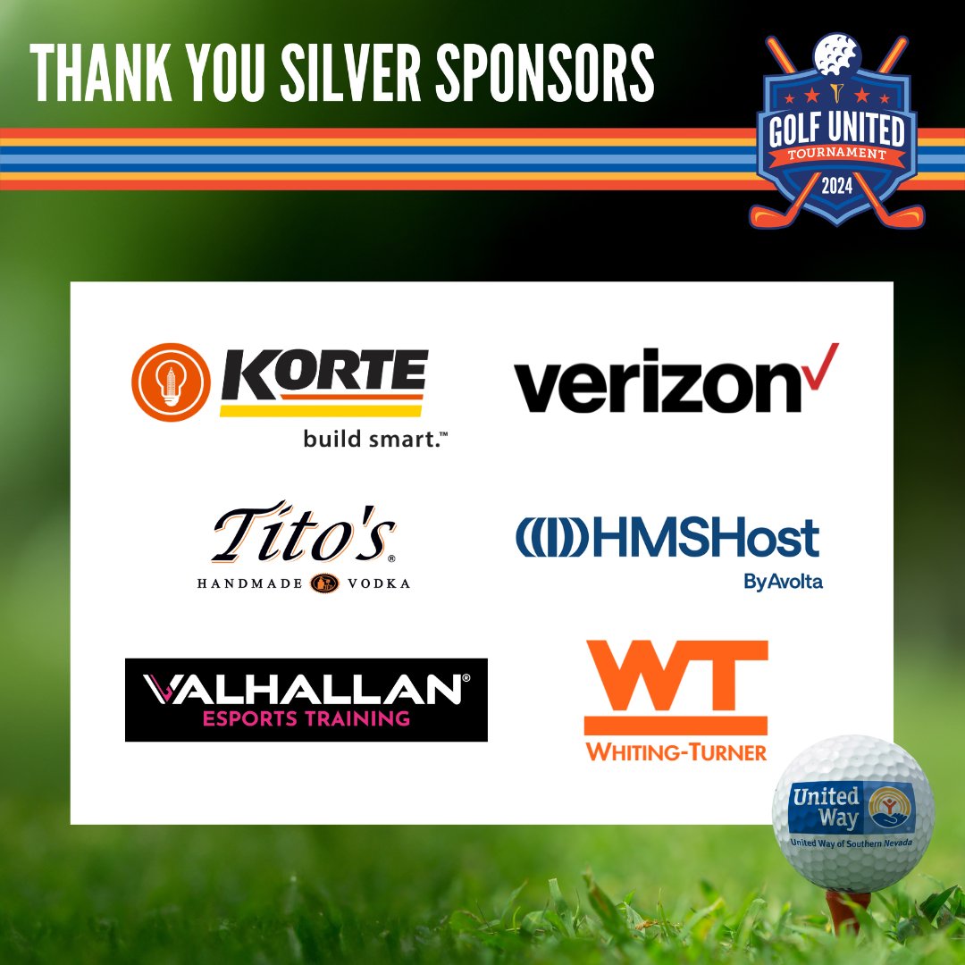 Thanks to our Silver Sponsors for supporting UWSN’s Golf United Tournament! You are tee-rific! Sponsor or buy your tickets: uwsn.org/golf. @KorteCompany @Verizon @TitosVodka @702Valhallan @WhitingTurner