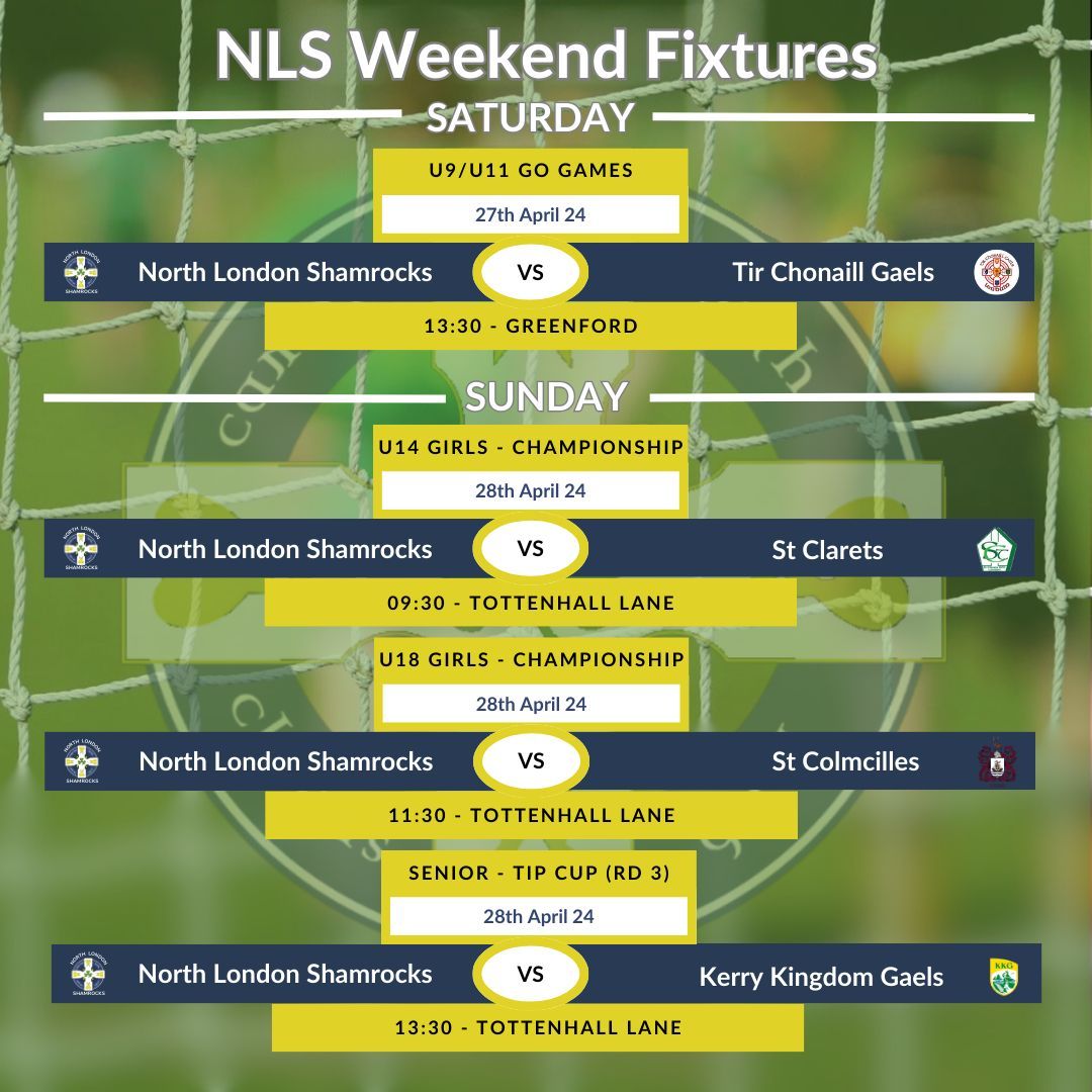 Not sure about you, but seeing all these teams in action this weekend is magical! 🤩 Good luck to all the NLS teams competing. Work hard and make the jersey proud. We sure love this game! 💚☘️🌱🌳 #NorthLondonShamrocks #GaelicFootballLondon #ShamrocksAbú