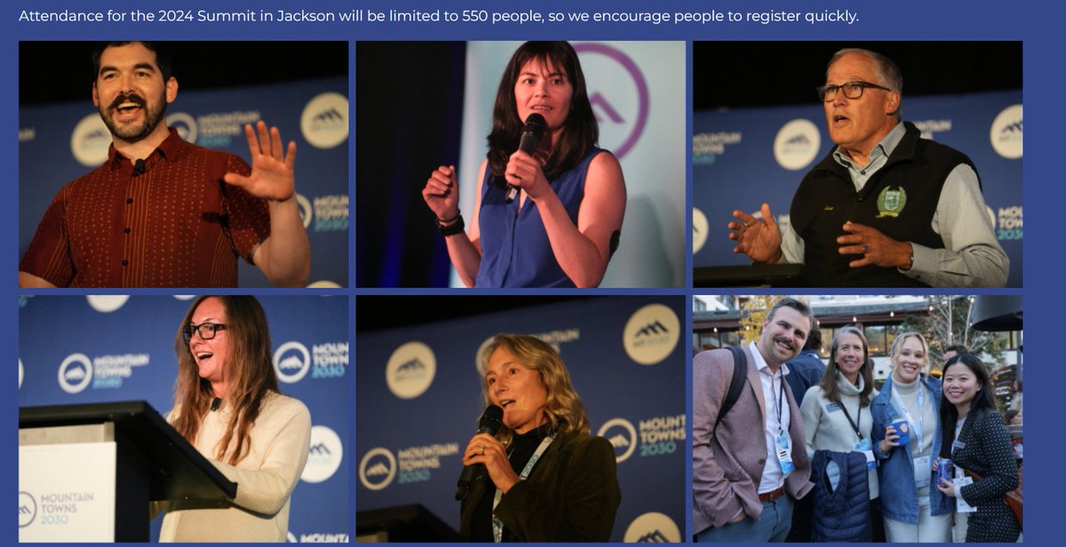 Mt 2030 Climate Solutions Summit, Jackson Hole, WY 2024. This looks like it would be a very interesting summit to attend, hoping we can swing it.
@mtntowns2030 @PowderMatt @PowderMagazine #climatechanged
mt2030.org/our-work/mt203…