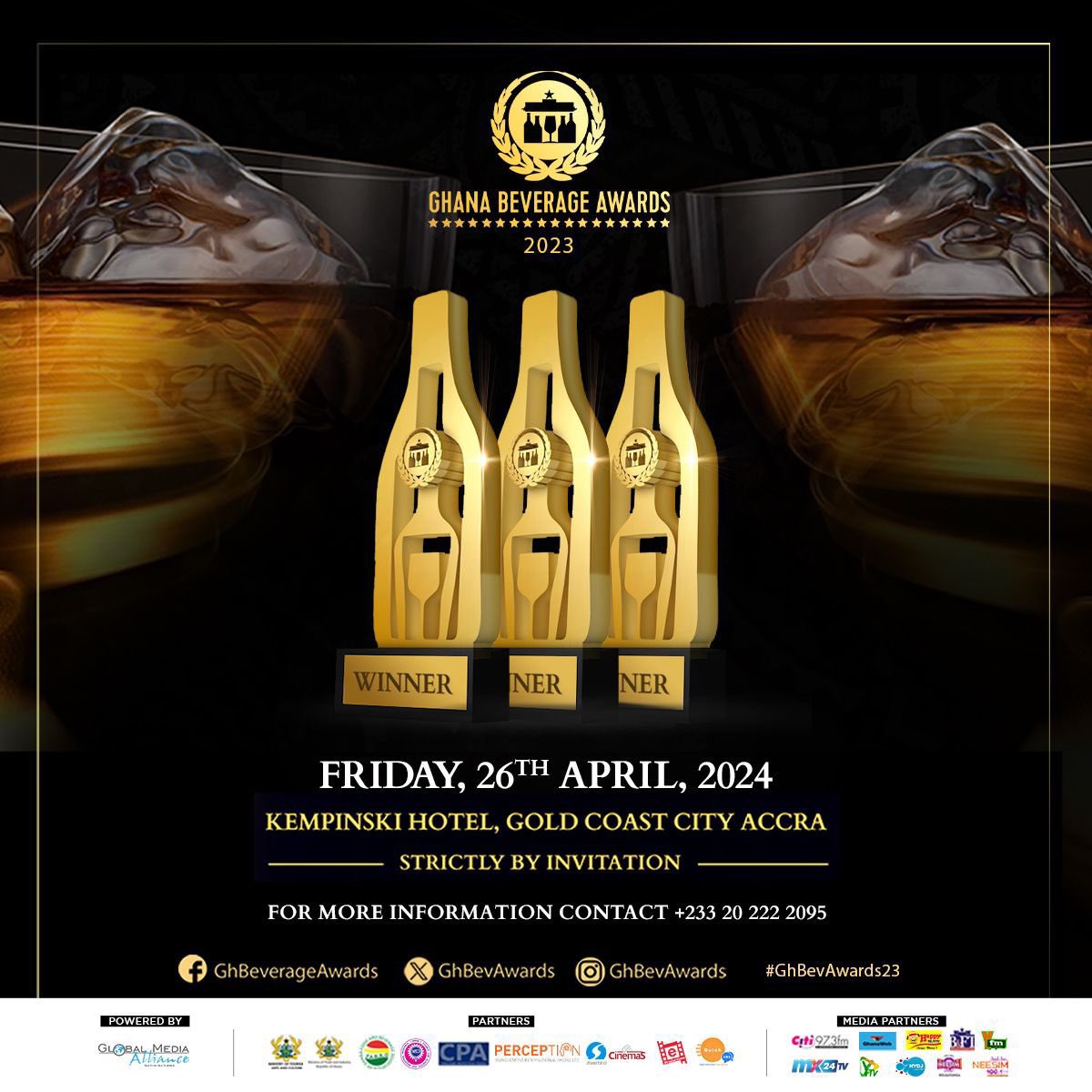 Ghana Beverage awards is happening tonight at kempinski hotel, don't miss out on who takes the ultimate awards #GhBevAwards23