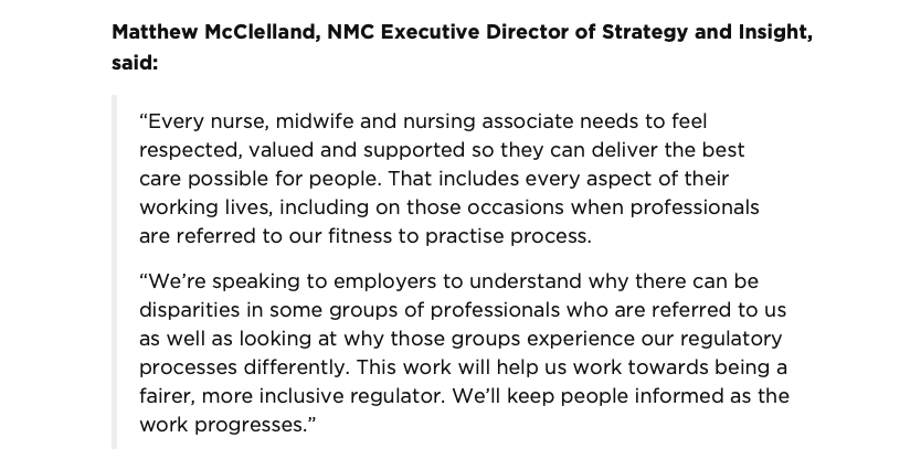 nmc.org.uk/news/news-and-… Thank you @nmcnews and Mathew for looking into this. Sadly many use FtP as a weapon and not a part of a positive way to improve patient safety and professional development.