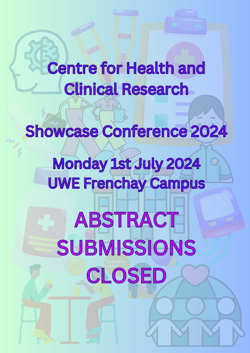 Abstract submission for the @CHCR_UWE Showcase Conference 2024 is now closed! 👏 Thank you to all who submitted, we had an overwhelming response, a record number! Register for the conference here: 🌟 Monday 1st July 🌟 @UWEBristol Frenchay uwe.ac.uk/research/centr… #CHCR2024