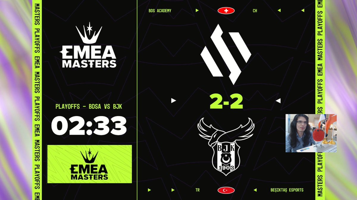 Silver Scrapes.

BJK are on the cusp of reverse sweeping BDSA. This looked like a cut and dry 3-0 initially, but BJK have fought their way back into it being so much more.

Get in here. Costream up. Link below. #EMEAMasters