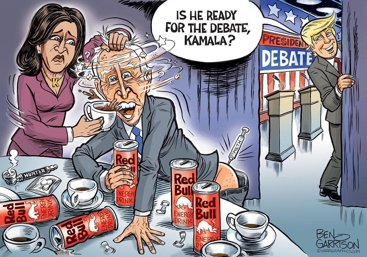 Biden agrees to debate Trump! Wow! What's your prediction for 2024? #FlashbackFriday #bengarrison cartoon from 2020! 🤠😝