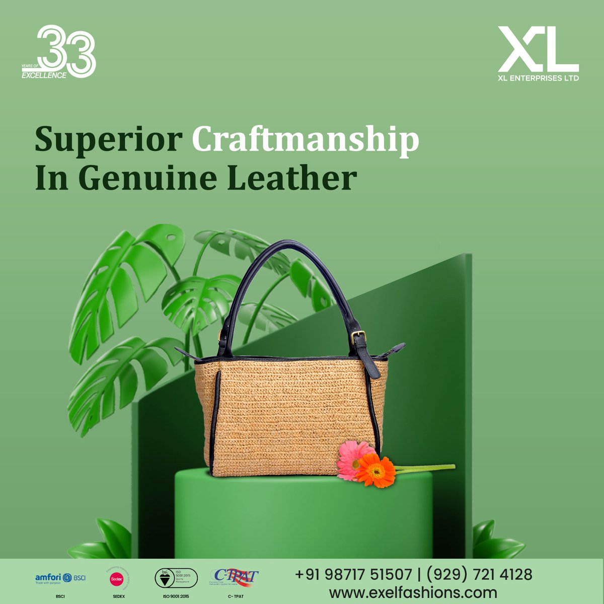 XL Enterprises Limited has been a premium B2B leather goods manufacturer for 33 years. Experience superior craftsmanship in genuine leather bags.
#GenuineLeatherBags #HandcraftedLeather #LuxuryLeatherGoods #TimelessDesign #QualityLeather