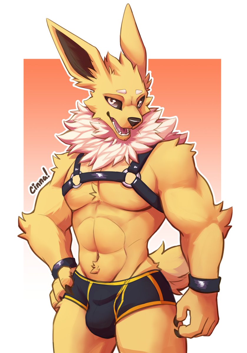 Two months working with my 3D avatar and I feel a bit out of practice drawing bodies, but a friend requested a Jolteon so here it is ✨