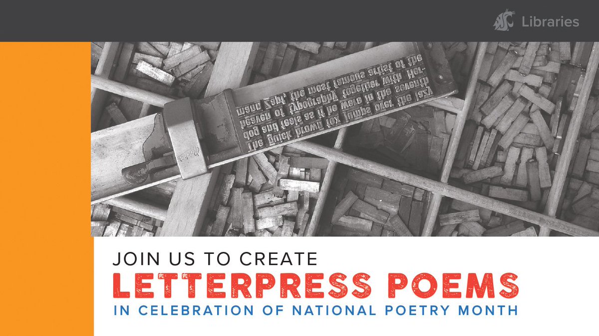 For National Poetry Month and Poem in Your Pocket Day, come to the Terrell Libraries on Tues 4/30  10 - 2 to write haiku & print them on our mini letterpress printer!
#NationalPoetryMonth