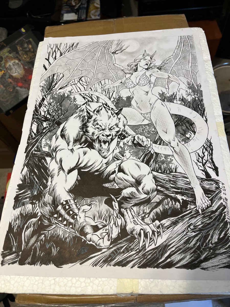 Awwwww yeah!!!! Flipping through the original art

this brushwork is pretty bad ass when you look up close.

Now....

WHO WANTS IT?!