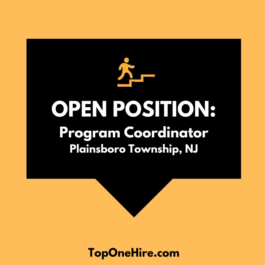 Job Opportunity! 𝐏𝐫𝐨𝐠𝐫𝐚𝐦 𝐂𝐨𝐨𝐫𝐝𝐢𝐧𝐚𝐭𝐨𝐫 Location: Plainsboro Township, New Jersey Schedule: Monday to Friday, full time. Learn more: toponehire.com/job/2508211/pr… #ProgramCoordinator #NewJersey #JobOpportunity #Hiring