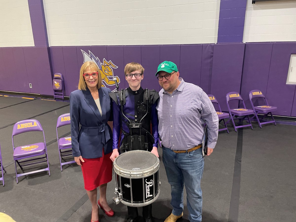 It was an honor to celebrate the successes of the @AHSNation band in Angola today. It's been 50 years since the band's first appearance in state finals competition, which it has won several times. Way to go Hornets!