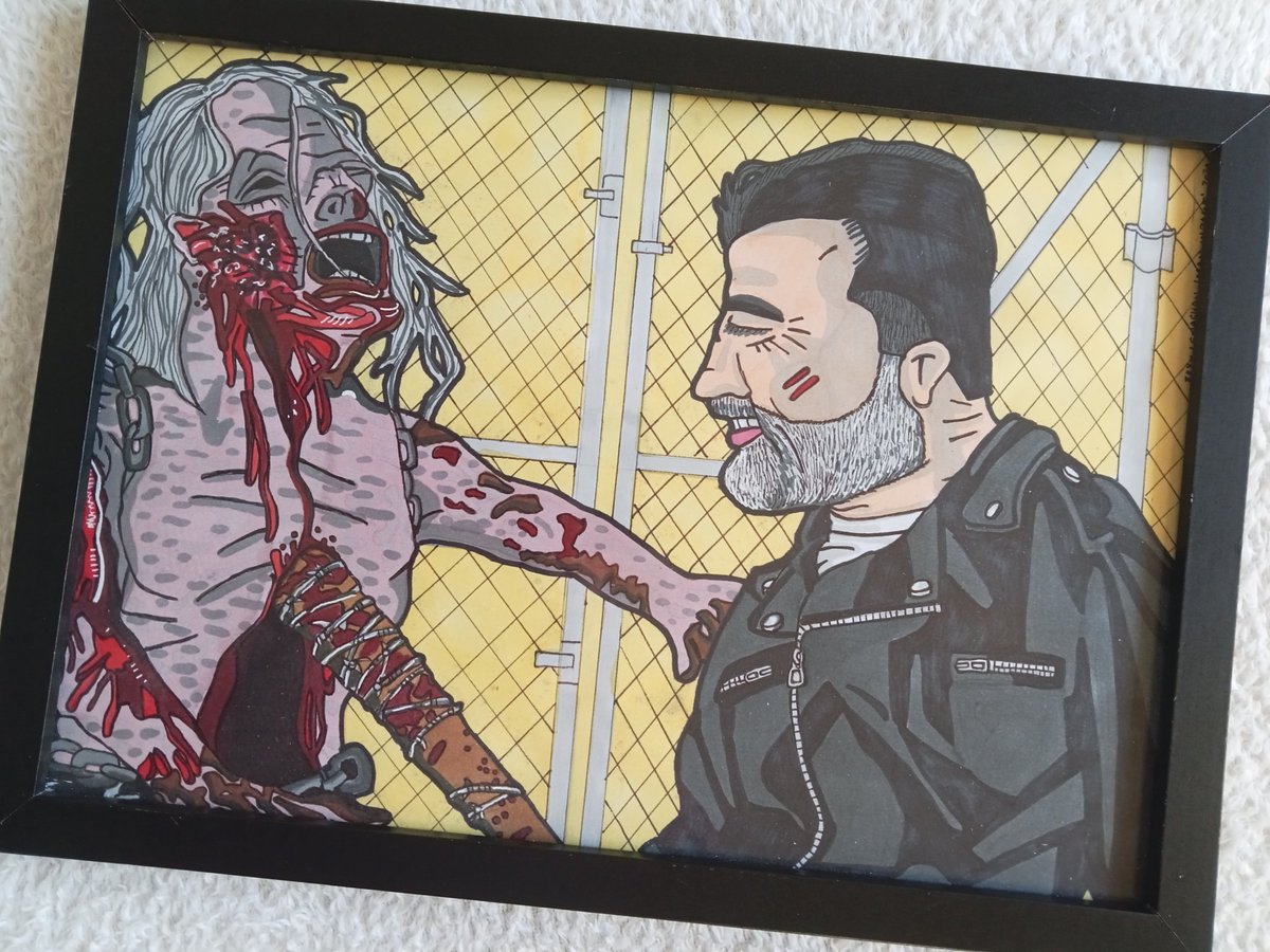 ALL FINISHED AND FRAMED... I love one-day projects. Here's my @JDMorgan as #Negan from @TheWalkingDead. I feel I've captured the likeness, and the emotion of the scene... 🤩🎨📺🧟🩸#GoodTimes

©2024. 'Don't Open, Dead Inside' 

#artistsonx #maninpaint #80skid #geek #geekart