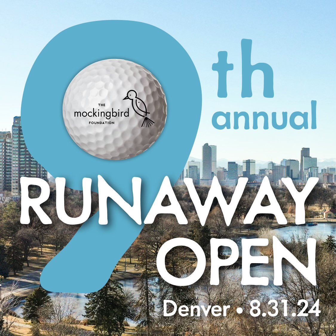 mbirdfoundation's tweet image. Registration is now open for the 9th Annual Runaway Open! 

Join The Mockingbird Foundation and 120 fellow golfers in Denver on Aug 31. We’ll be back at Willis Case for 18 holes of fun, charity, prizes, friends, and more. 

Details and sign up at mbird.org/9RO