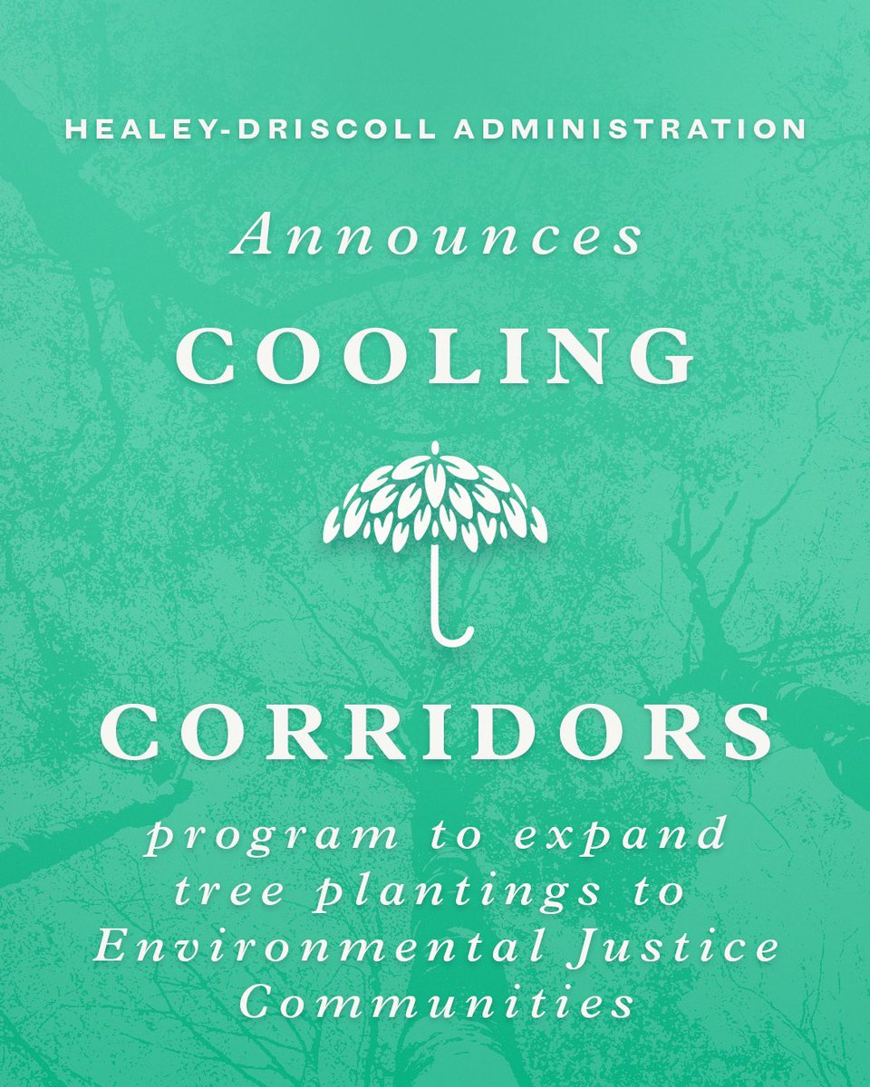 Some exciting news to kick off Arbor Day! @MassGovernor just unveiled our new Cooling Corridors program that will expand tree canopies in environmental justice communities across Massachusetts.