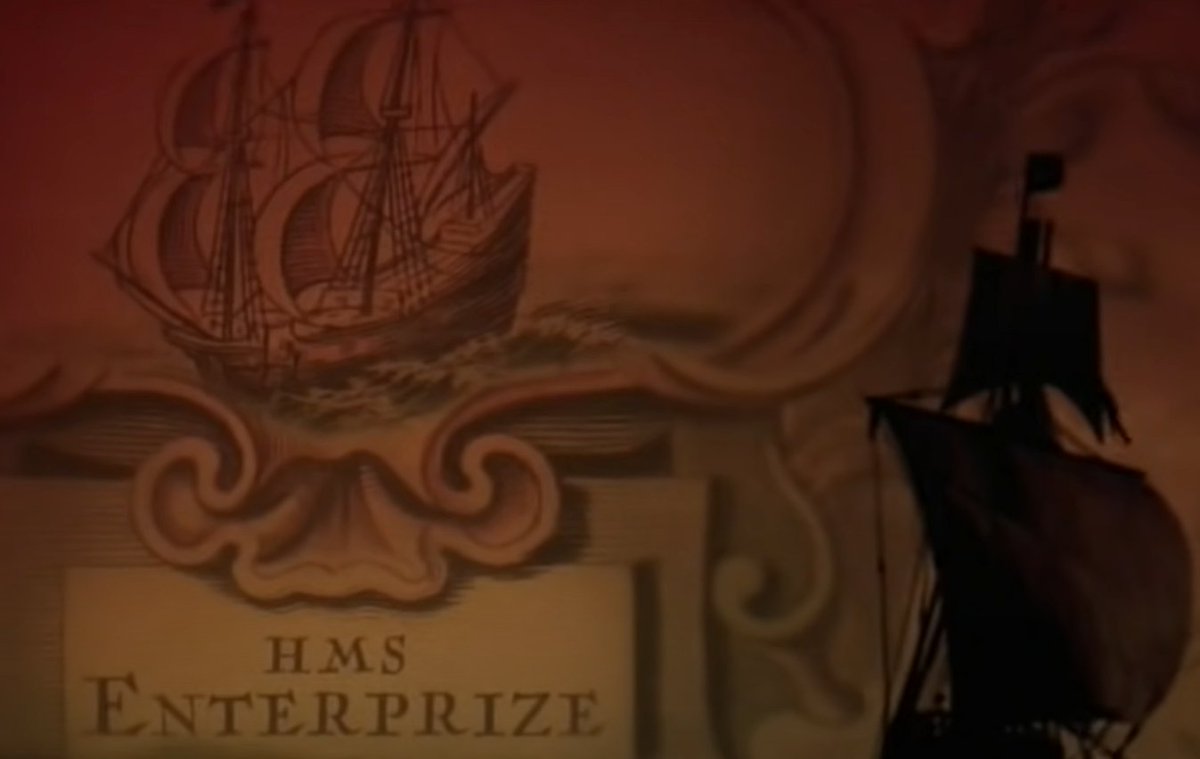 >main (good) star trek universe: references the various american ships named USS Enterprise >mirror (evil) star trek universe: references british ship HMS Enterprize what could they mean by this