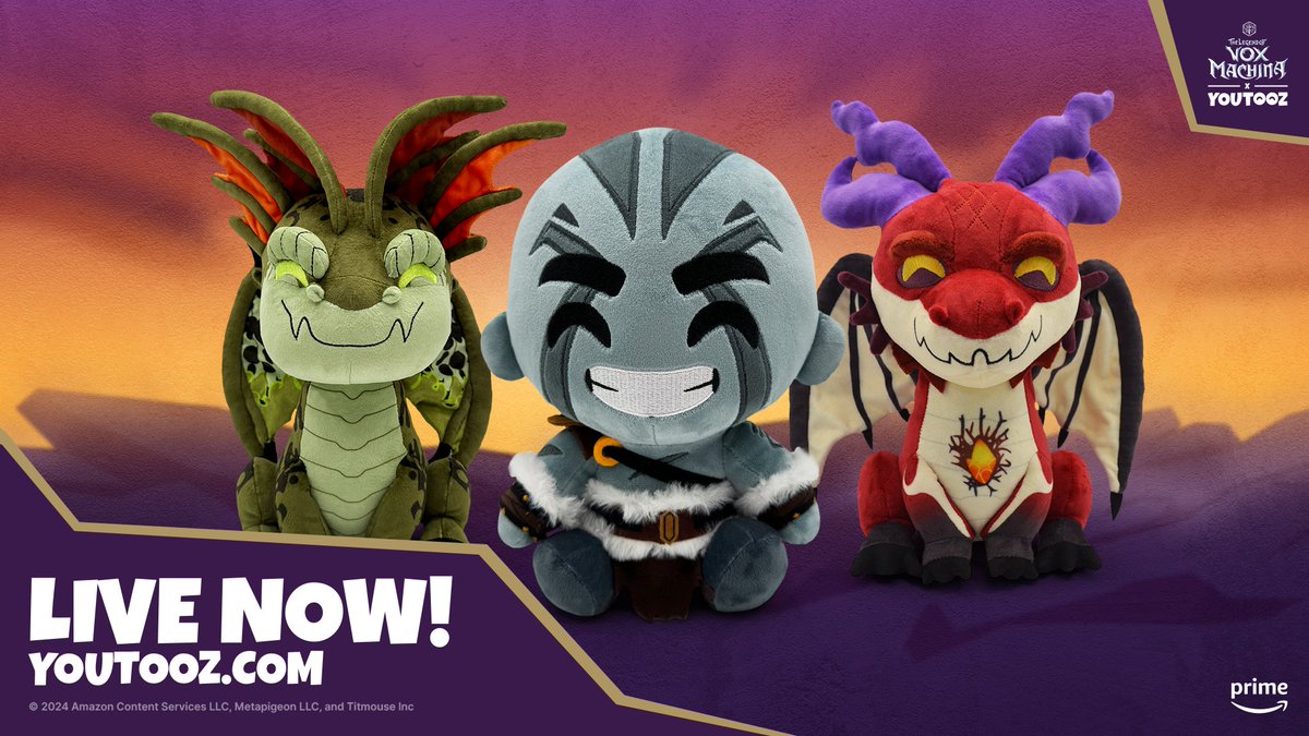 the new #TheLegendOfVoxMachina plush collection is OUT NOW 🐉 youtooz.com/collections/th… congrats to our giveaway winners! @LevyScript_ @0_Shade_ @SoulArchr @Endrit_422 @Uncorrupt_