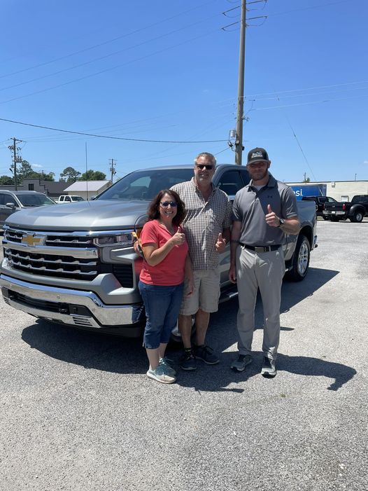 Congratulations to Mrs. Davis and me on the new Chevrolet Silverado! Visit us at Jason Pilger Chevrolet in Atmore, Alabama.