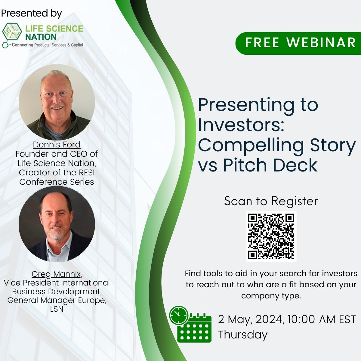 FREE WEBINAR: Preparing for the Innovator's Pitch Challenge. Thursday, May 2 at 8 AM EST/4 PM CET. Sign up here: lnkd.in/eqyEm8FA The most successful entrepreneurs are always the best storytellers. Finding a way to formulate your company’s unique story. @biocat_en