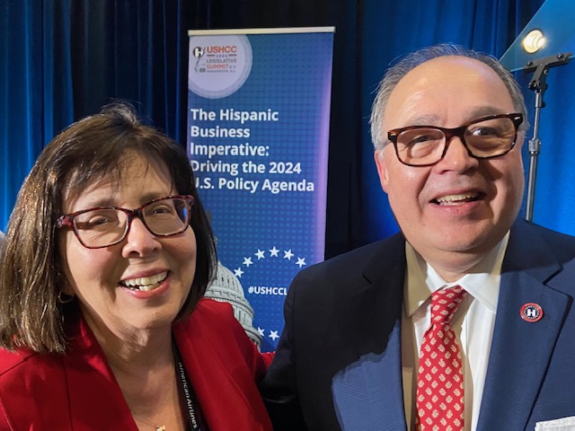 @EdExcelencia President Sarita Brown & @USHCC President & CEO Ramiro Cavazos, at the #UshccLS24. Economic contributions of the Latino community show the need for #HigherEd institutions & practices advancing Latino talent to ensure America’s future. Visit→ edexcelencia.org/finding-your-w…