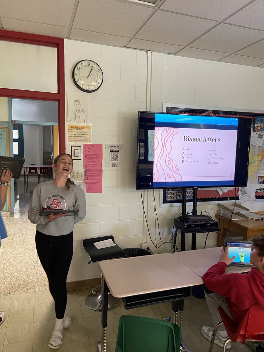 Kids identifying their RIASEC codes as part of their presentation on Africa south of the Sahara!