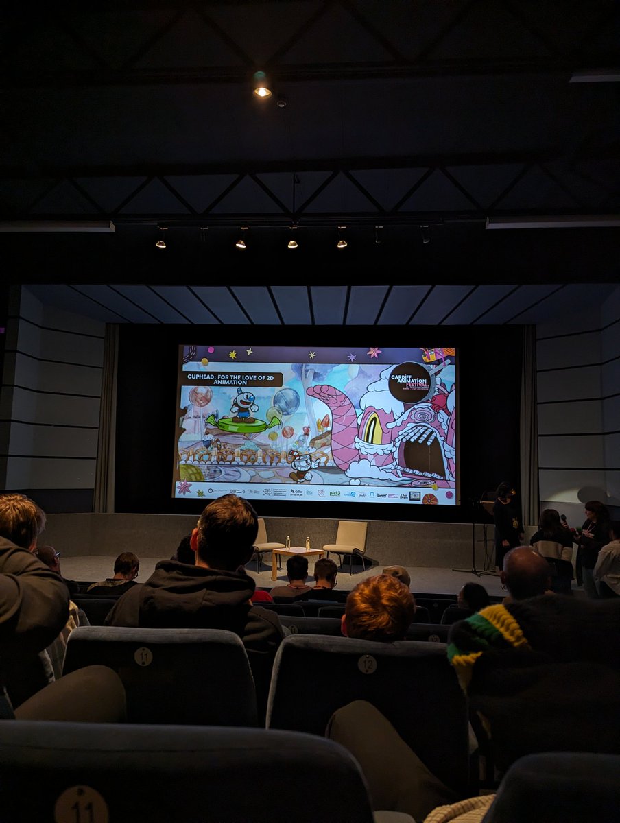 Spent the day at @CardiffAnimFest watching shorts (Spectre of the Bear and Falling for Greta were my favourites), Chicken for Linda and a great Cuphead talk by animator @NawrockiTina!