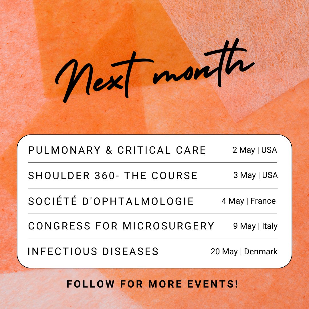 Check our interactive calendar! You have an option to filter events by specialty, live/online events and dates to plan your participation. 

medpresso.org/events

#medicalmeeting #medicalcongress #healthcare #medpresso #medicalevent #medicalcourse #travel