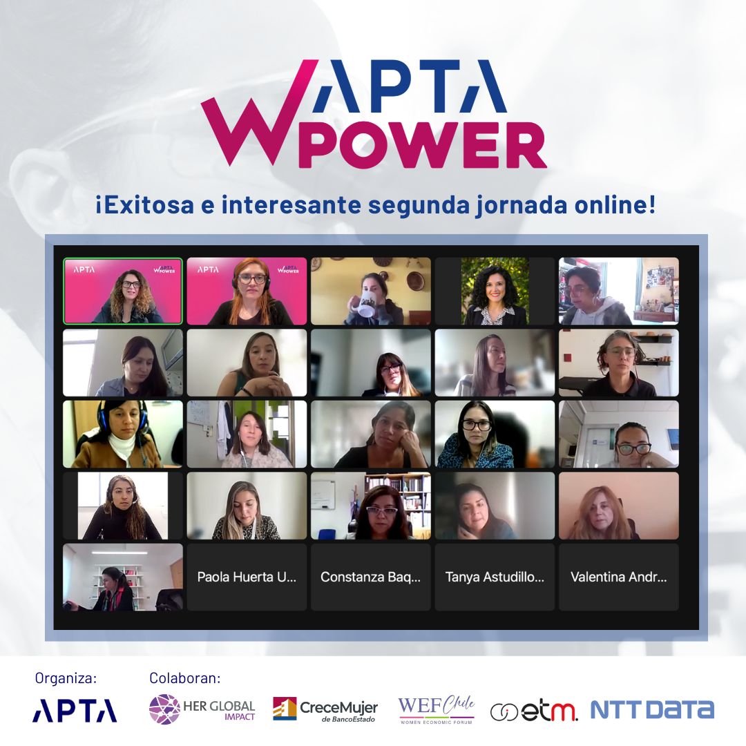 Nuestra directora @mphermosilla y Coordinadora de Gestión Vita Saldias participaron en la segunda jornada de capacitación de #APTAWomanPower. Fue una jornada valiosa llena de aprendizaje, muchas gracias @Hub_APTA por la instancia.