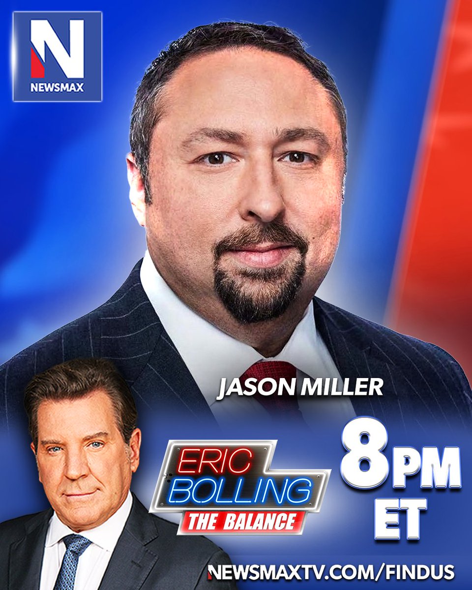 TONIGHT: Senior Advisor to President Trump Jason Miller joins 'Eric Bolling The Balance' to give latest on political and legal battles the Trump team is facing as Election Day nears — 8PM ET on NEWSMAX. WATCH: newsmaxtv.com/findus @JasonMillerinDC