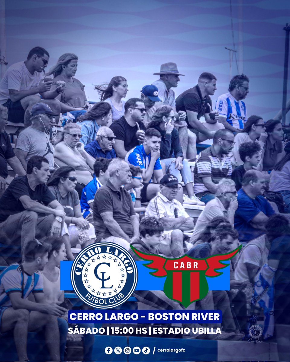 @CampeonatoAUF Fecha 10 @CerroLargoFc vs @bostonriver 👉🏼 Sábado | 15:00 HS 🏟️ Estadio Ubilla #UnClubDePrimera🏹