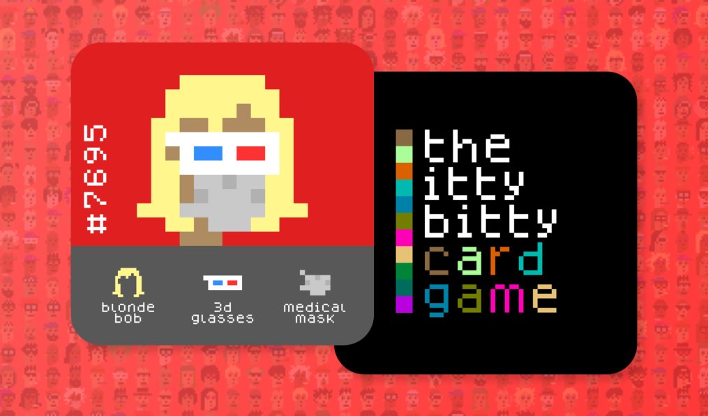 Elypse_Pink's tweet photo. Welcome to the itty bitty card game, @ittybits_eth #7695, owned by @toofargoneart. You are permanently in the final edition of the game!
Get your #ittybit added to the game by going to https://t.co/37wOZxQ6rv and reserving the founders punk edition for only 0.025E. Pre-orders available only until the end of the month!!
🤏🤏🤏