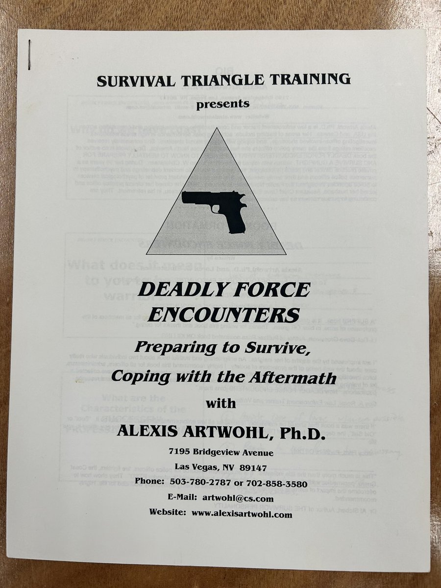 One great training many years ago. Anything you read from this lady is top notch stuff! #MentalTraining #2A #SelfDefense #MentalHealth #AfterMath 🔫🇺🇸🗽👊🏼💥