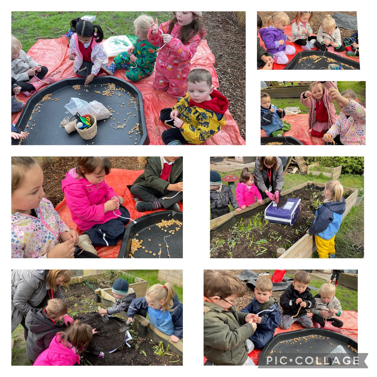 Another fantastic Forest Friday in Nursery…..making bird feeders and preparing our beds for our sunflowers 🌻🌻🌳@NantYParcSchool