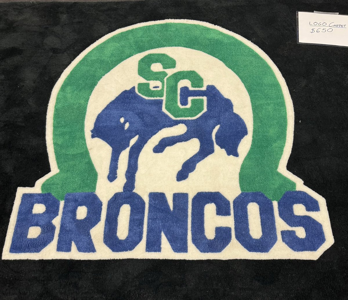 Also part of our locker room sale today, our logo carpet from the centre of the dressing room!! How cool?! Part of history for over 10 years! First come first serve. $650