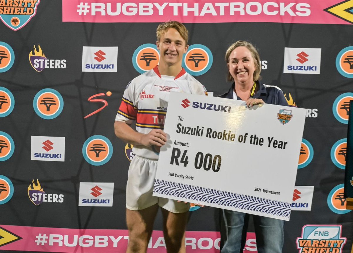 Suzuki Rookie of the Year! Congratulations to @TuksSport flyhalf JP Wentzel who was voted as the most promising player to make his debut this season. He was instrumental in helping the Stripe Generation remain unbeaten and be crowned champs. #RugbyThatRocks with @Suzuki_ZA!