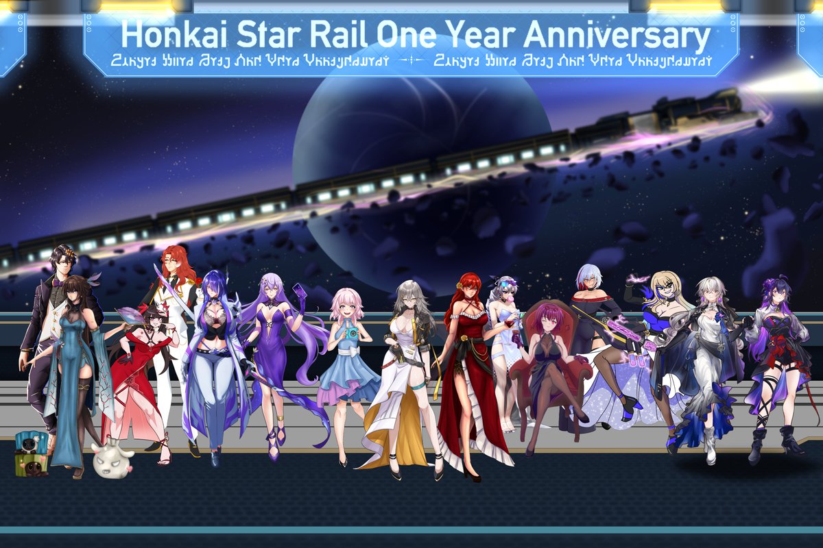 HAPPY ONE YEAR ANNIVERSARY @honkaistarrail  

Thank you to all the amazing artists who took part in this collaboration. We are all massive fans of Honkai Star Rail and we look forward to the future of the game. 

SSee you later Trailblazers! #HonkaiStarRail #HSR1Year #HSRHBD