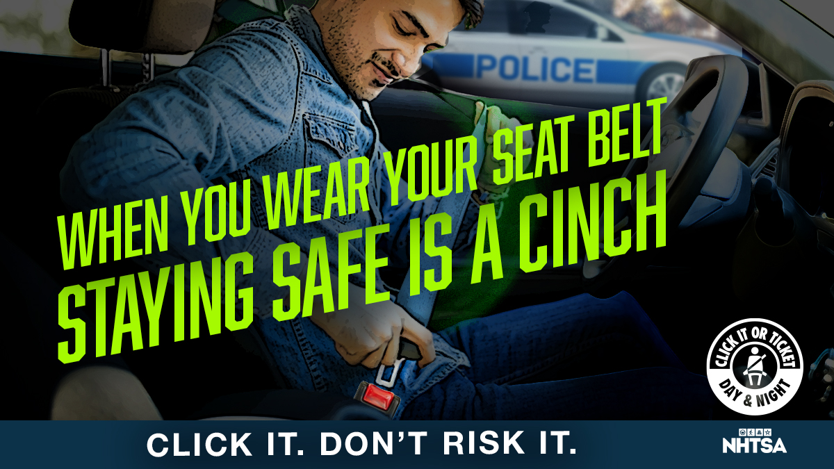 Wearing your seat belt is a no-brainer. Make it a habit to buckle up every time. #ClickItOrTicket
