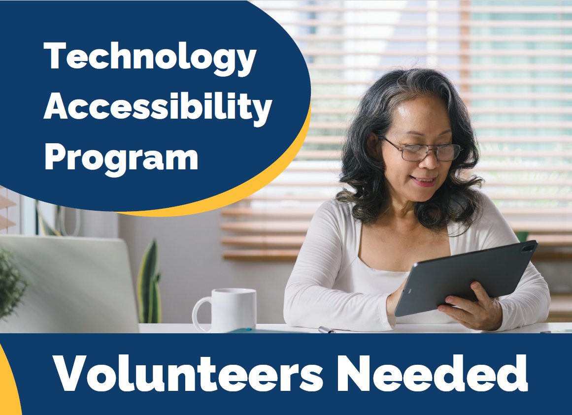 Help older adults connect with others through technology! As a Technology Accessibility Program Volunteer, you'll help somebody learn how to use the internet, social media, and more. We'll provide training and all the equipment you'll need! Learn more: ow.ly/oBw650RptFu