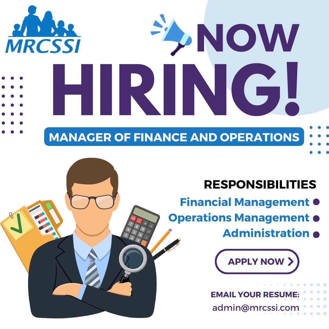 🌟 Join Our Team at MRCSSI! 🌟
We're looking for a Manager of Finance and Operations to lead our team at the MRCSSI. This full-time role based in London, ON.

📅 Apply by: June 1st, 2024
✨ Apply now and join our mission! ✨

#FinanceJobs  #NonProfitJobs #HiringNow #LondonONJobs