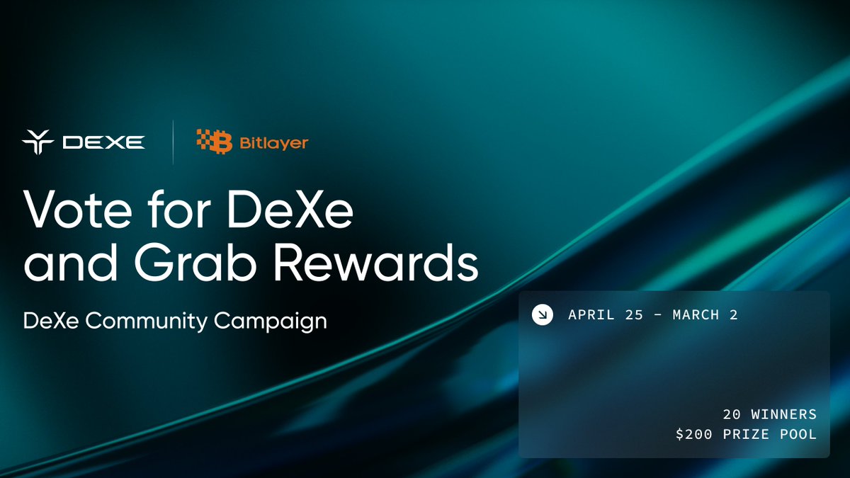 Hey DeXers!

🔥Join our campaign on TaskOn! 

📷Follow all the tasks, vote for DeXe Protocol on @BitlayerLabs and take a chance to win part of one more $200 reward pool, Bitlayer points, and Lucky Helmet NFT.

Join now 👇rewards.taskon.xyz/campaign/detai…