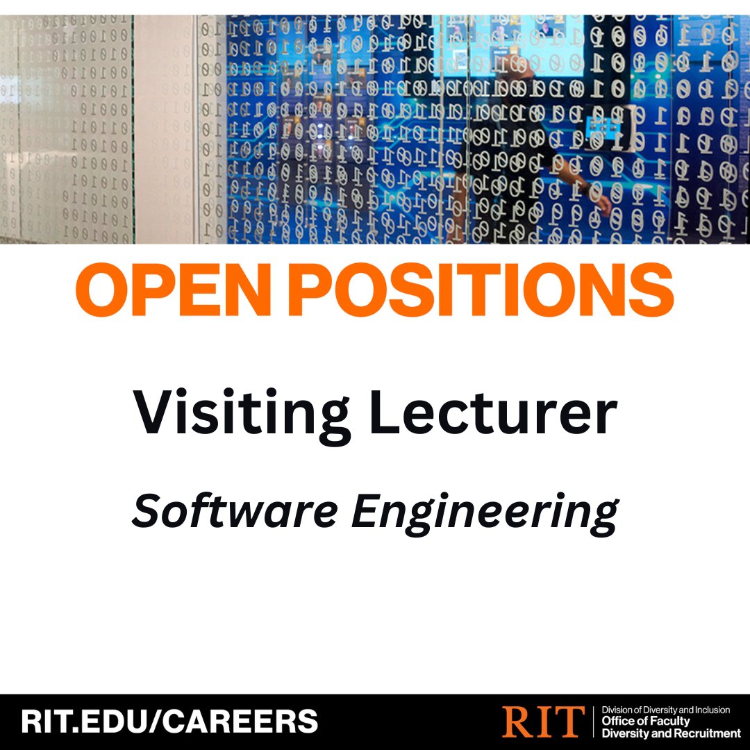 🗣️Faculty Job Alert🗣️ @ritgolisanoccis seeks a Visiting Lecturer in Software Engineering and Data Science. Learn more and apply: brnw.ch/21wJdOj

#futurefaculty #facultydiversity #BlkInComputing