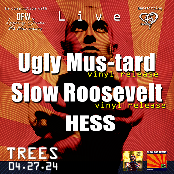 Ticket are going fast! Tomorrow night! Ugly Mus-tard / Slow Roosevelt, and HESS. Album release show! Get your tickets at TreesDallas.com @uglymustardmusic @slowroosevelt