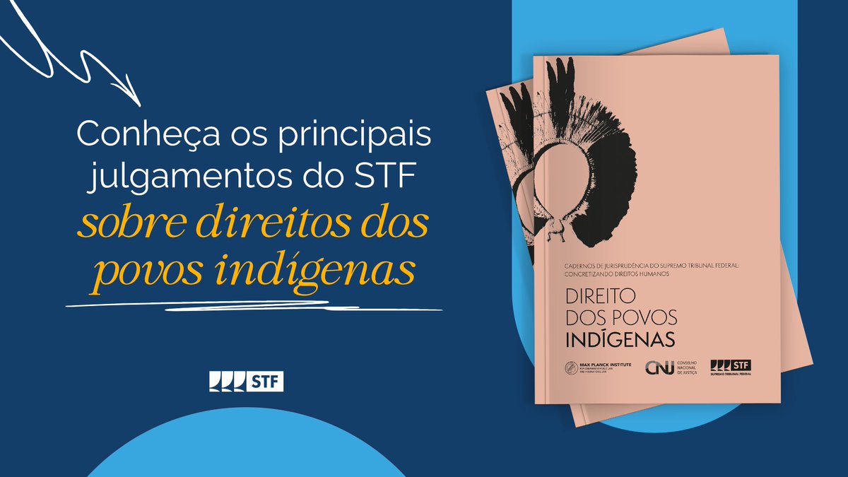 #AbrilIndígena🏹 O Caderno de Jurisprudência sobre o Direito dos Povos Indígenas foi criado pelo @STF_oficial em parceria com o @CNJ_oficial. A publicação reúne julgamentos emblemáticos do #TribunaldaConstituição sobre o tema, reforçando seu papel na proteção dos direitos…