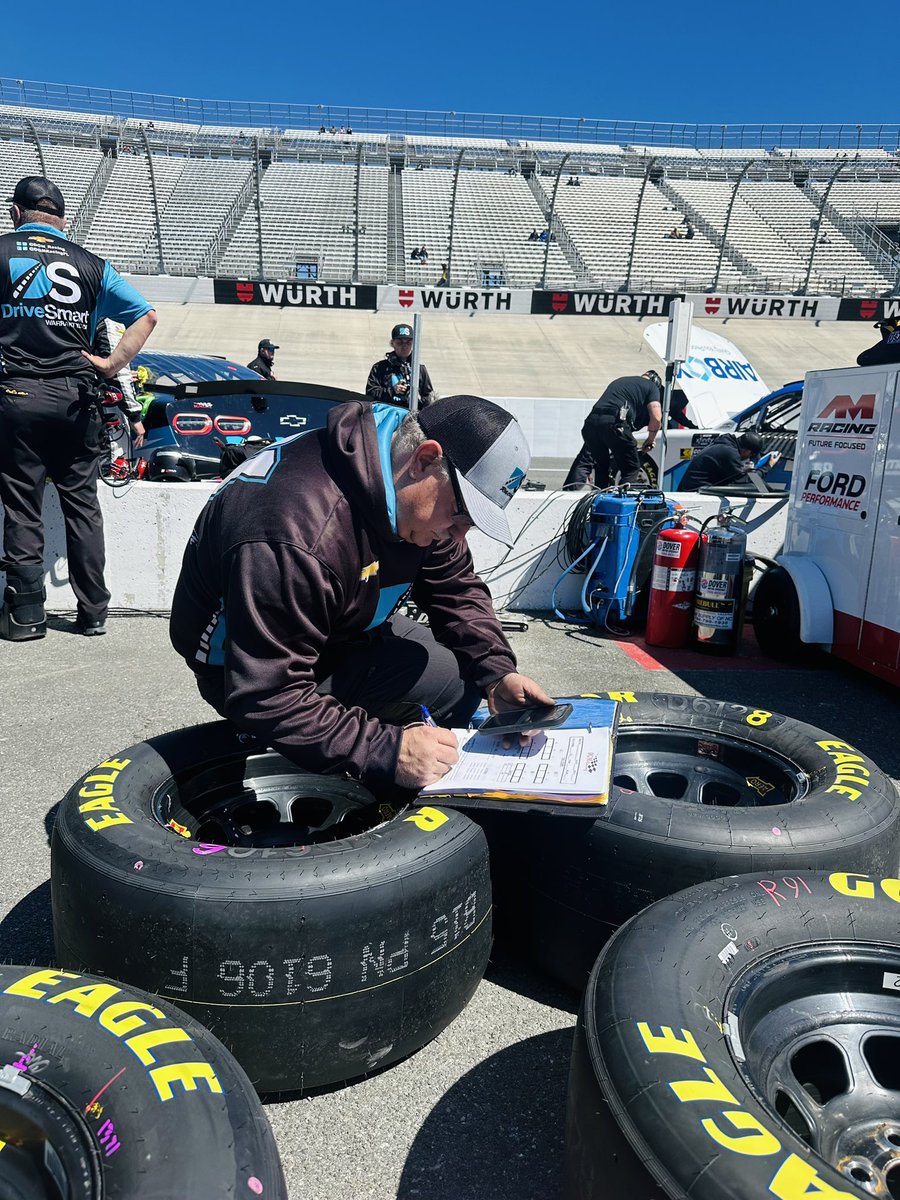 Just another day in the office. Getting ready for P&Q with @KyleWeatherman at the @MonsterMile! #NASCAR | @dgm_racing_