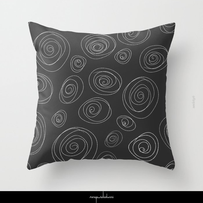 Circle Swirls Charcoal & White | Pattern by Menega Sabidussi @society6 #throwpillow #neutral #neutraldecor #interiorstyle #circles #shapes #blackandwhite society6.com/product/circle…