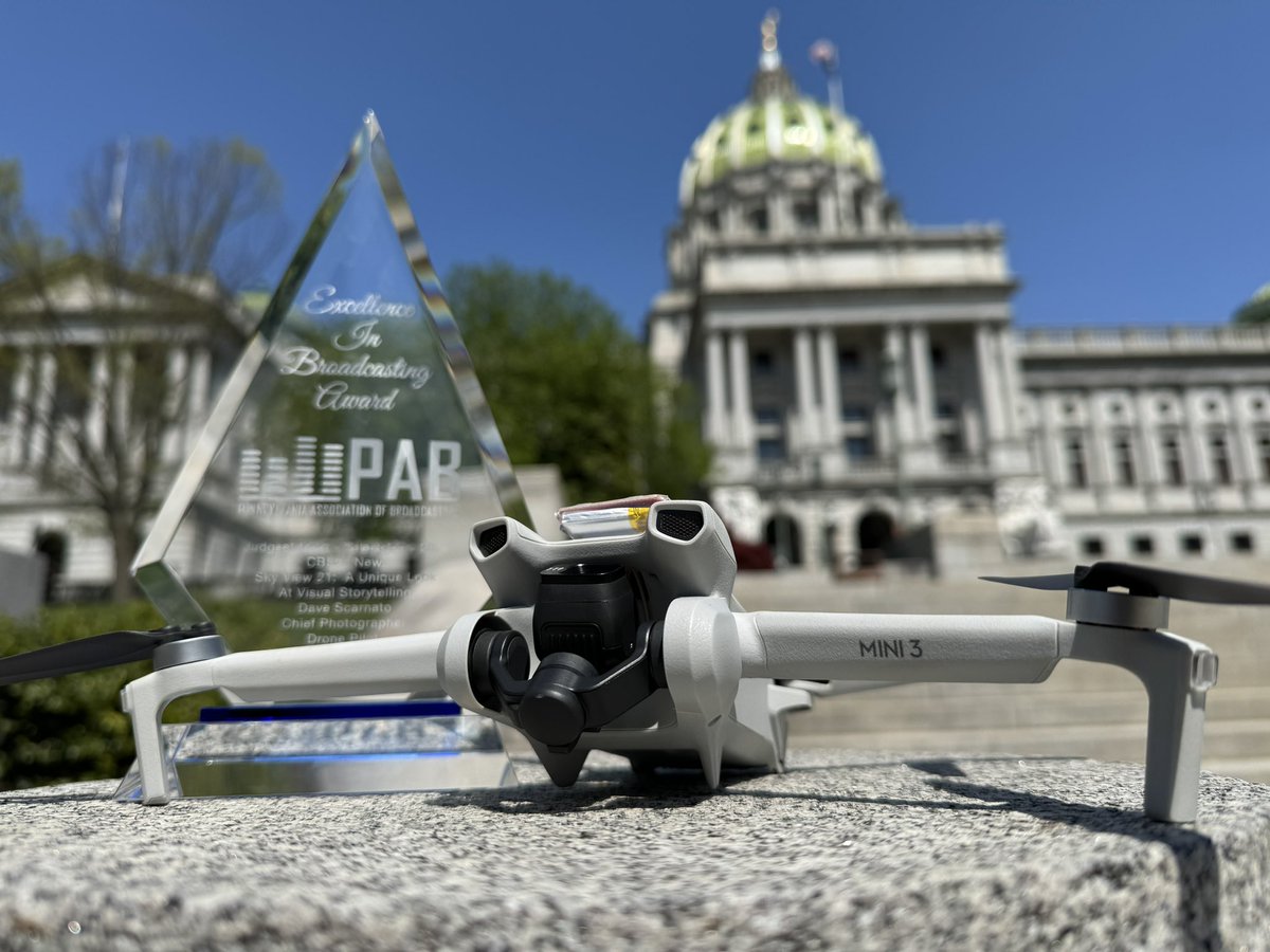 Proud to bring home a @PABroadcasters Award for drone use with @CBS21NEWS’s #skyview21 sponsored by @RenewalPa … The drone team was by far one of my most favorite projects I was a part of as Chief with 21, and I got to fly with great people.