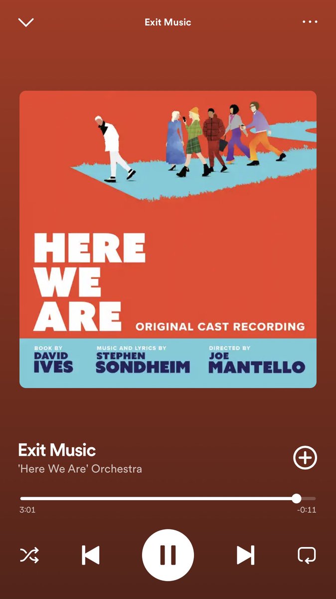 Important! 
The absolute final bars of Stephen Sondheim’s chronological musical catalogue are now available to stream. #HereWeAre