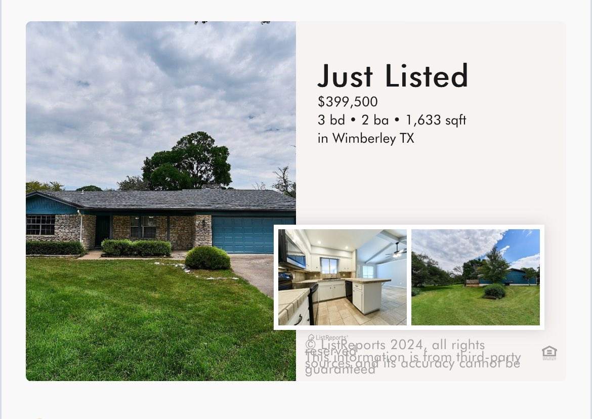 I’m delighted to bring this 3-bd, 2-ba property in Wimberley on the golf course to market!   #newlisting #newlistings #newlistingsalert #comingsoon #homesintheknow #houseexpert #realestate #realtor #realestateagent #home #house #househunting #newlistingalert #newhomesforsale