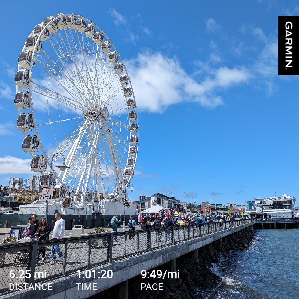 10K tempo #run - not bad for a #jetlagged and having slept only 2-3 hours last night. Fitness age 27, VO2 max in the top 20% in my age and gender group. #runners #running #sfrunning #instarunners #runnersofinstagram #sanfrancisco #fishermanswharf #garmin